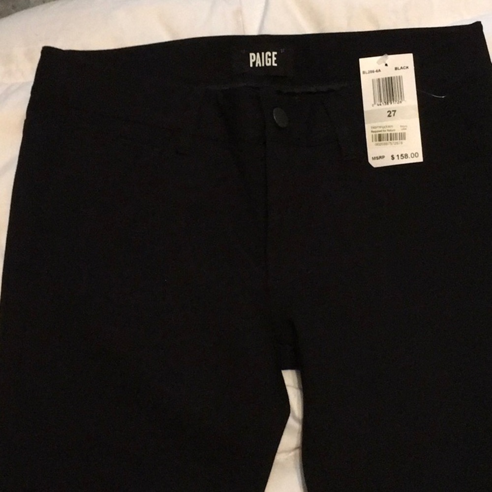 Paige Jeans. Straight leg. Skinny. Stretchy. Size 27. Black. Never been worn.
